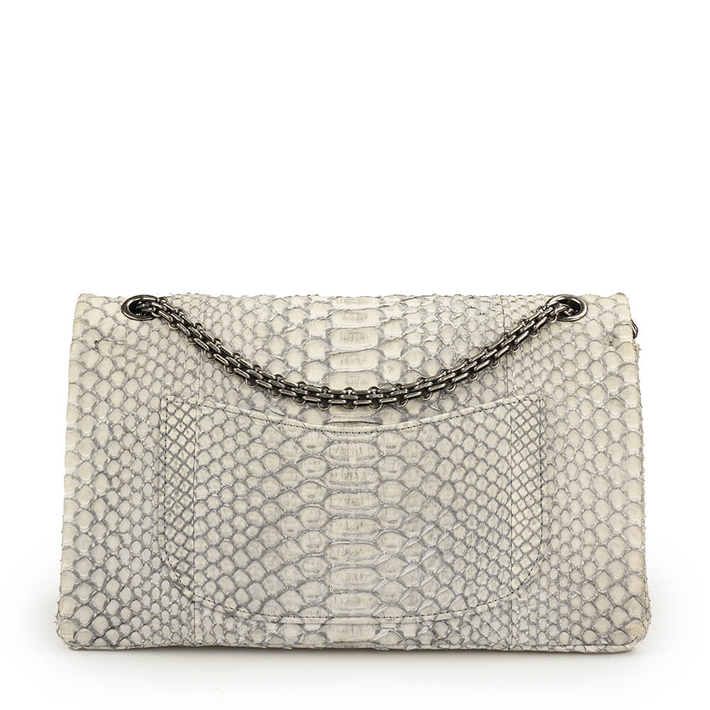 Chanel - Grey Python Leather Reissue Double Flap Bag